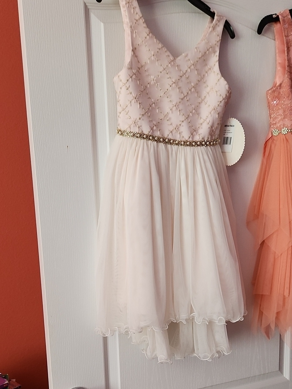 American Princess Ivory and Gold Formal Girls' Dress